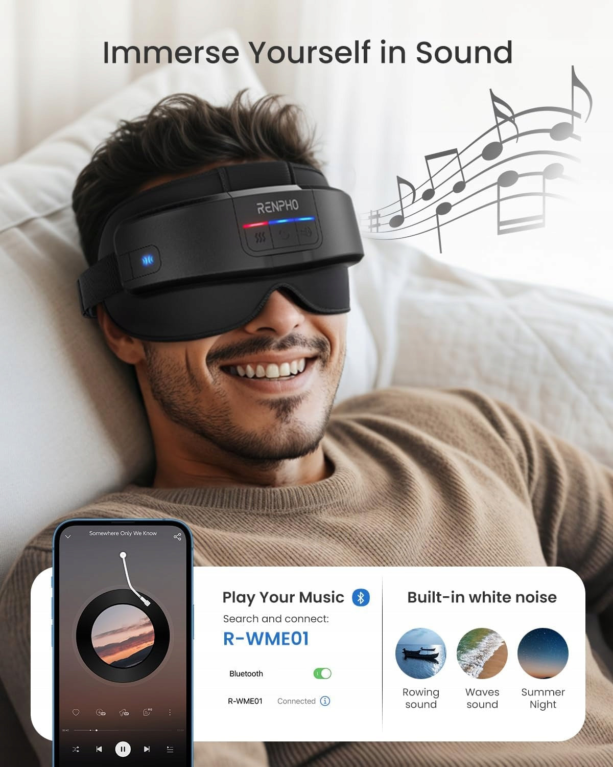 RENPHO Eyeris Masc 2 in 1 Head and Eye Massager with Heating Function Manufacturer code Eyeris Masc