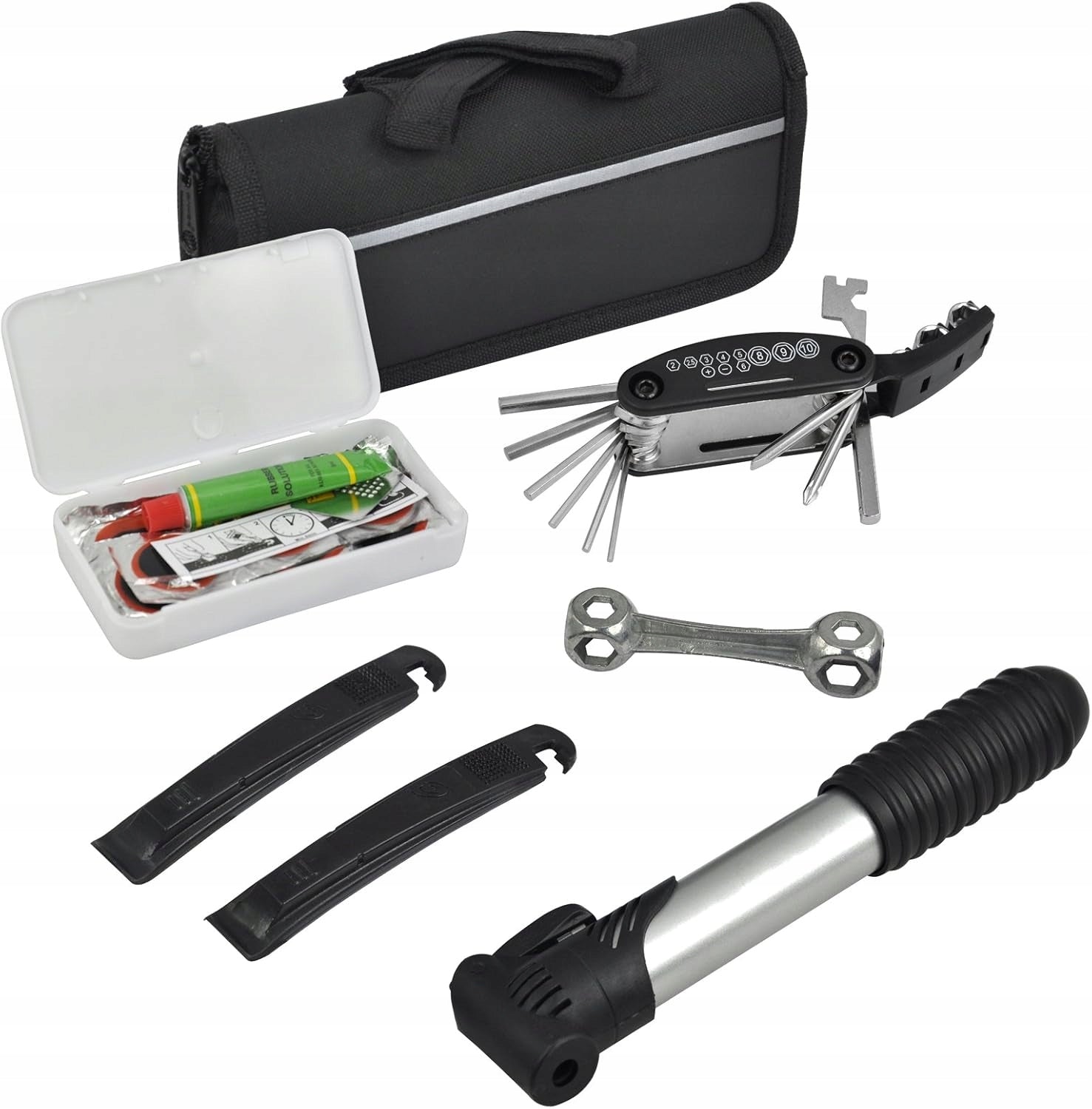 REPAIR KIT FOR BIKE MULTIFUNCTIONAL PATCHES KEY PUMP FOR FRAME +ETUI Packaging status original