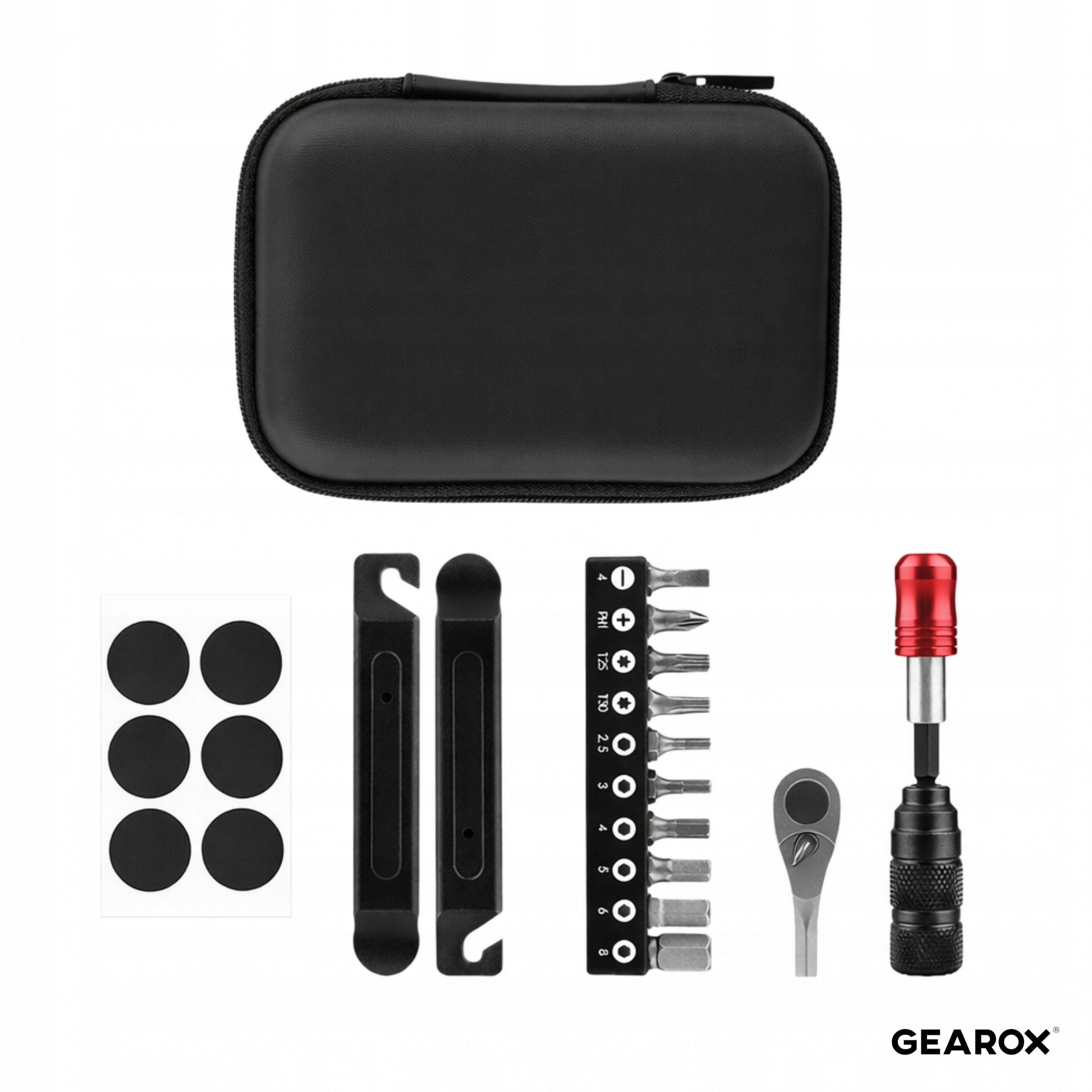 REPAIR TOOL KIT FOR BIKE CASE PATCHES KEYS MULTITOOL SET 7EL Packaging status original