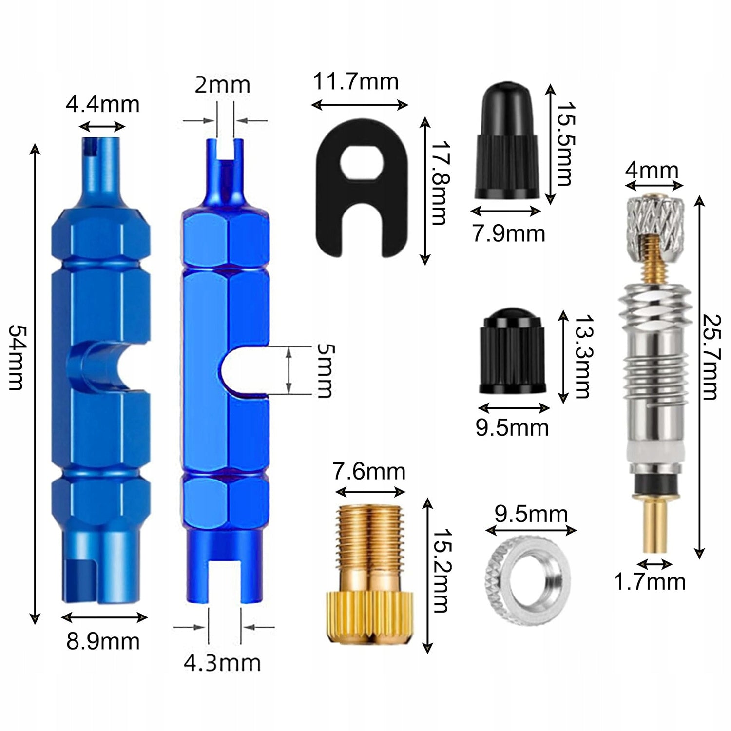 REPLACEMENT ADAPTERS BICYCLE VALVE INSERTS NUTS REPAIR 18 PCS. Brand no brand