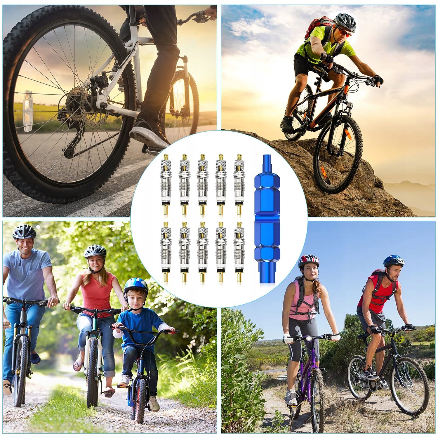 REPLACEMENT ADAPTERS BICYCLE VALVE INSERTS NUTS REPAIR 18 PCS. Manufacturer code Rdzeń zaworu - 18 szt.
