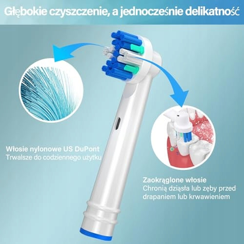 REPLACEMENT HEADS FOR ELECTRIC TOOTHBRUSH ORAL B 16 PCS DUPONT FOR HOME Dominant color white