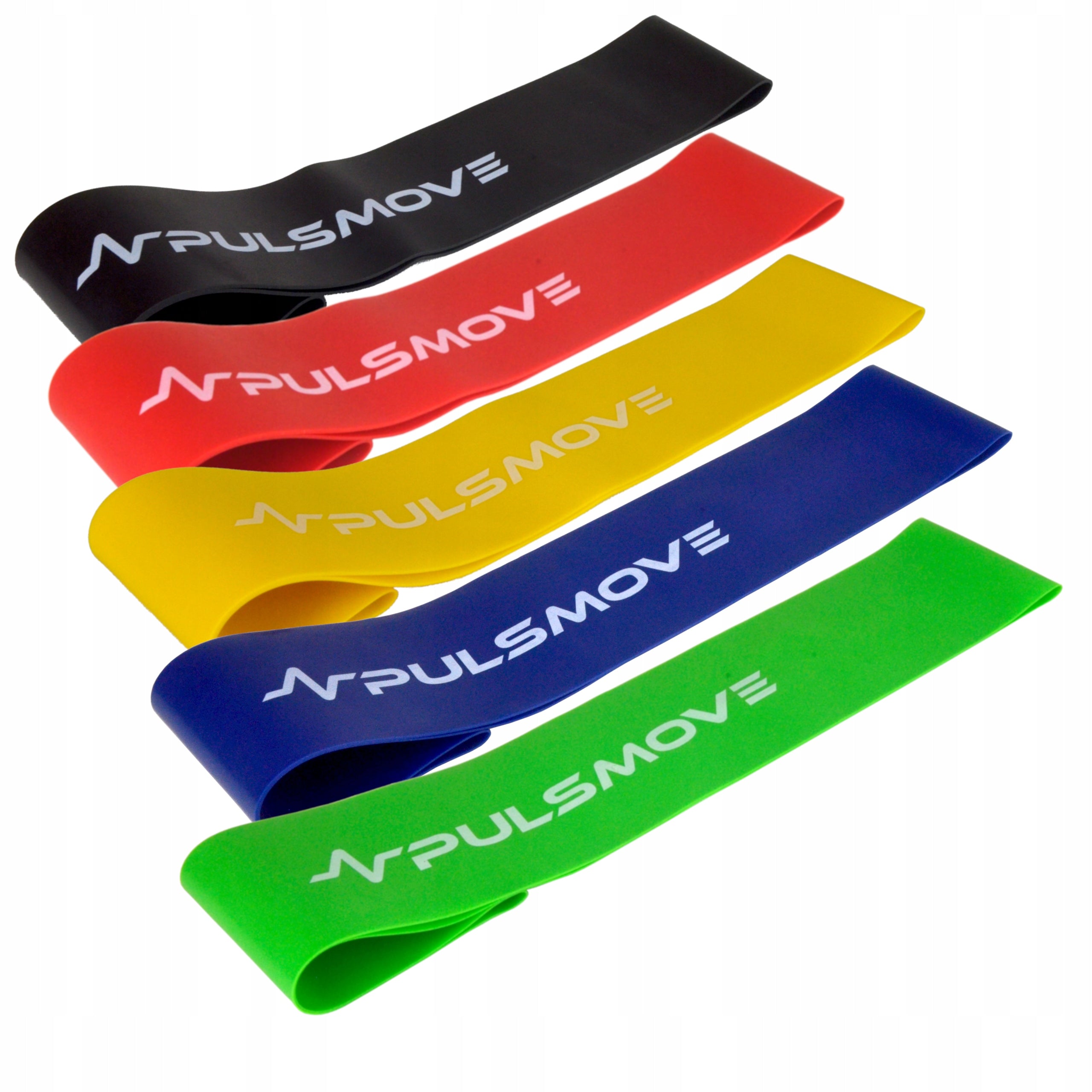 RESISTANCE BANDS FOR EXERCISE PULSMOVE SET OF 5 RESISTANCE BANDS FOR PHYSIOTHERAPY Model PulsMove zestaw 5 gum, oporowe do ćwiczeń
