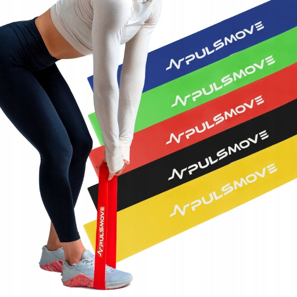 RESISTANCE BANDS FOR EXERCISE PULSMOVE SET OF 5 RESISTANCE BANDS FOR PHYSIOTHERAPY