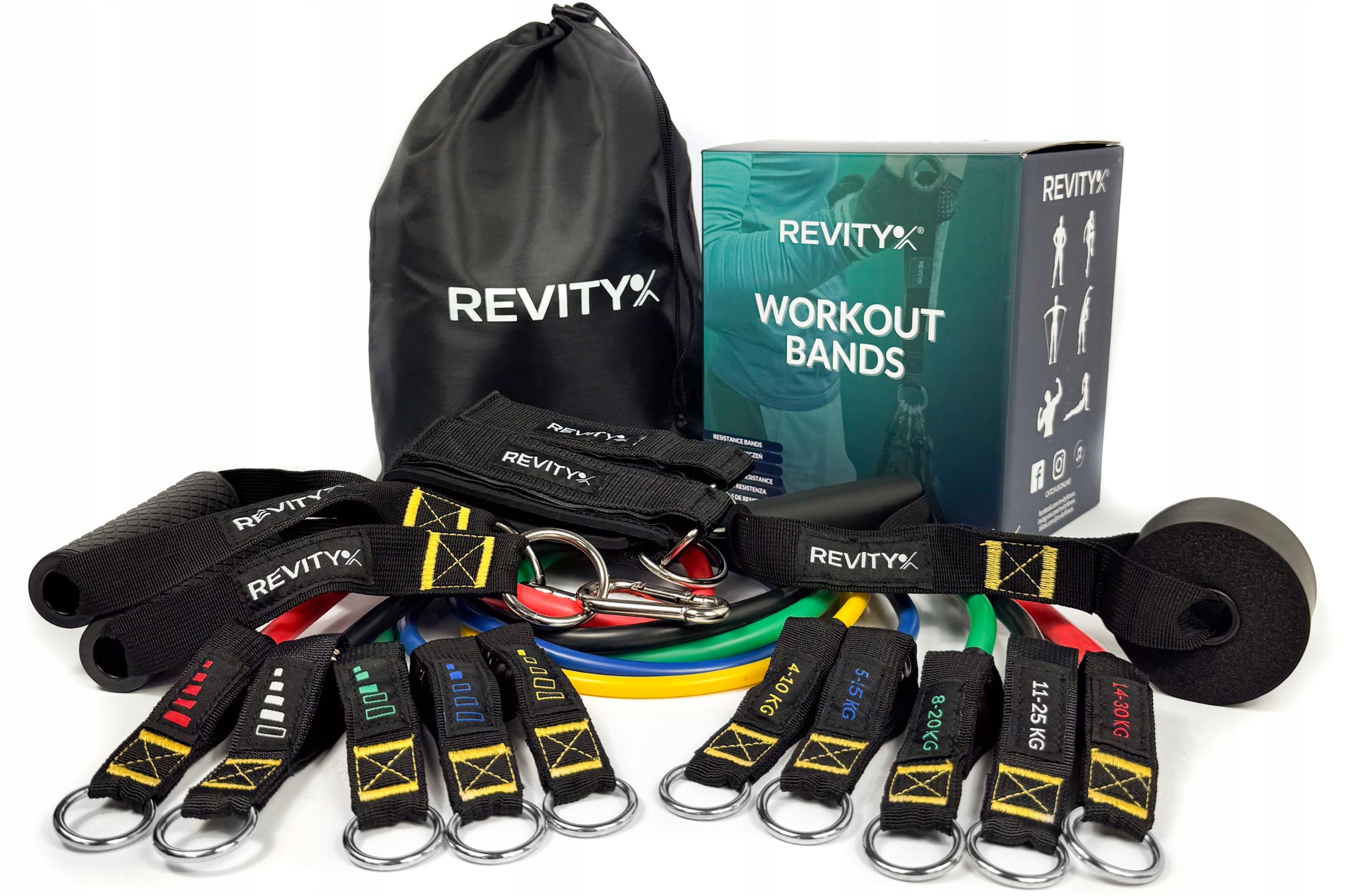 RESISTANCE BANDS FOR EXERCISE WORKOUT BANDS PRO SET UP TO 100 KG HIGH QUALITY Packaging status original