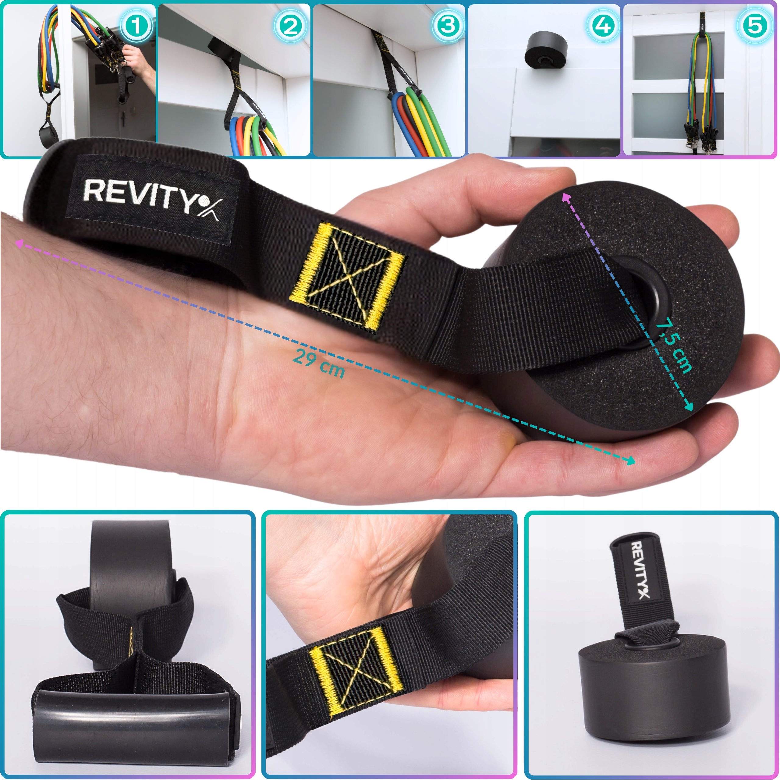 RESISTANCE BANDS FOR EXERCISE WORKOUT BANDS PRO SET UP TO 100 KG HIGH QUALITY Width 12 mm