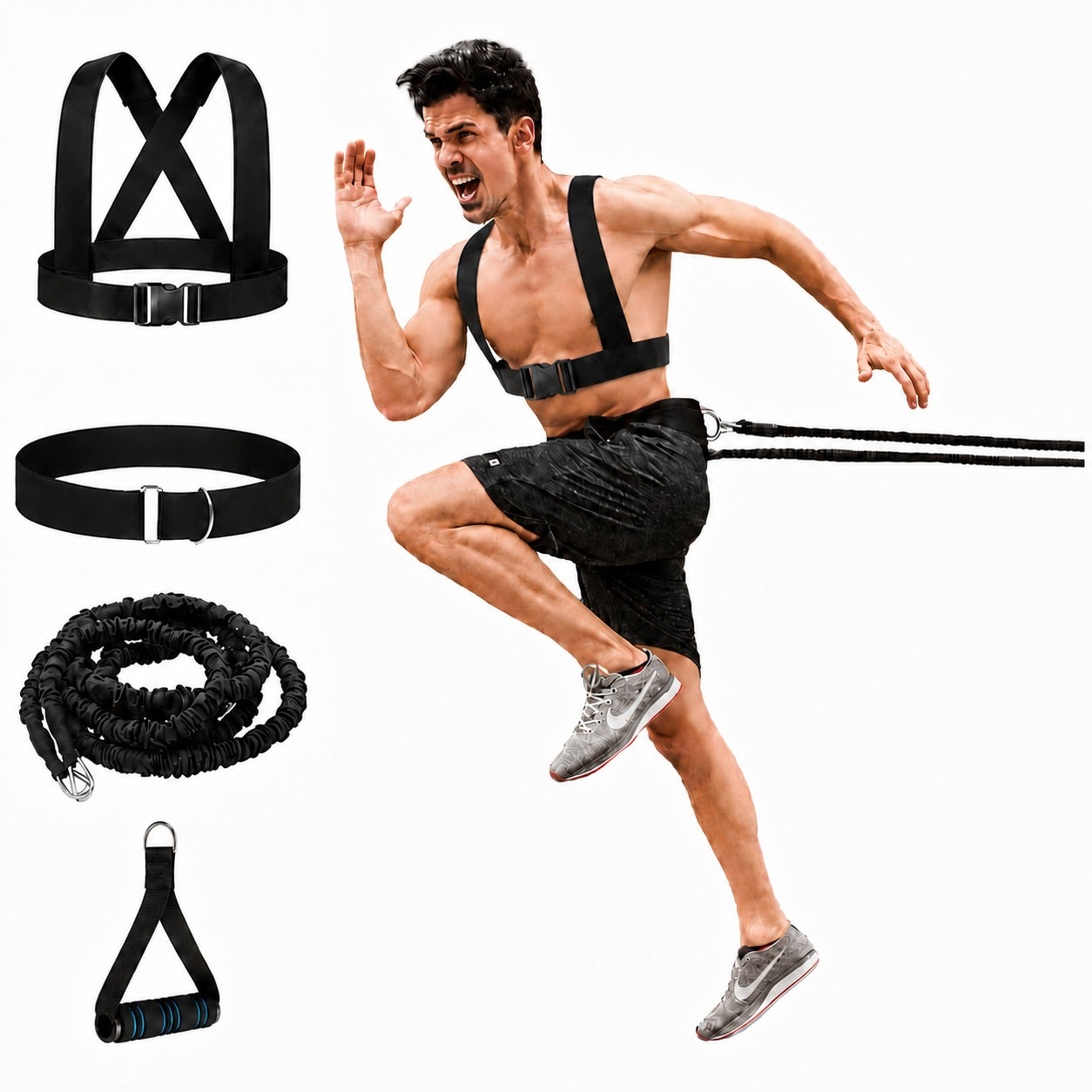 RESISTANCE BRACES FOR RUNNING SPRINT SPEED BELT RUNNER ROPE