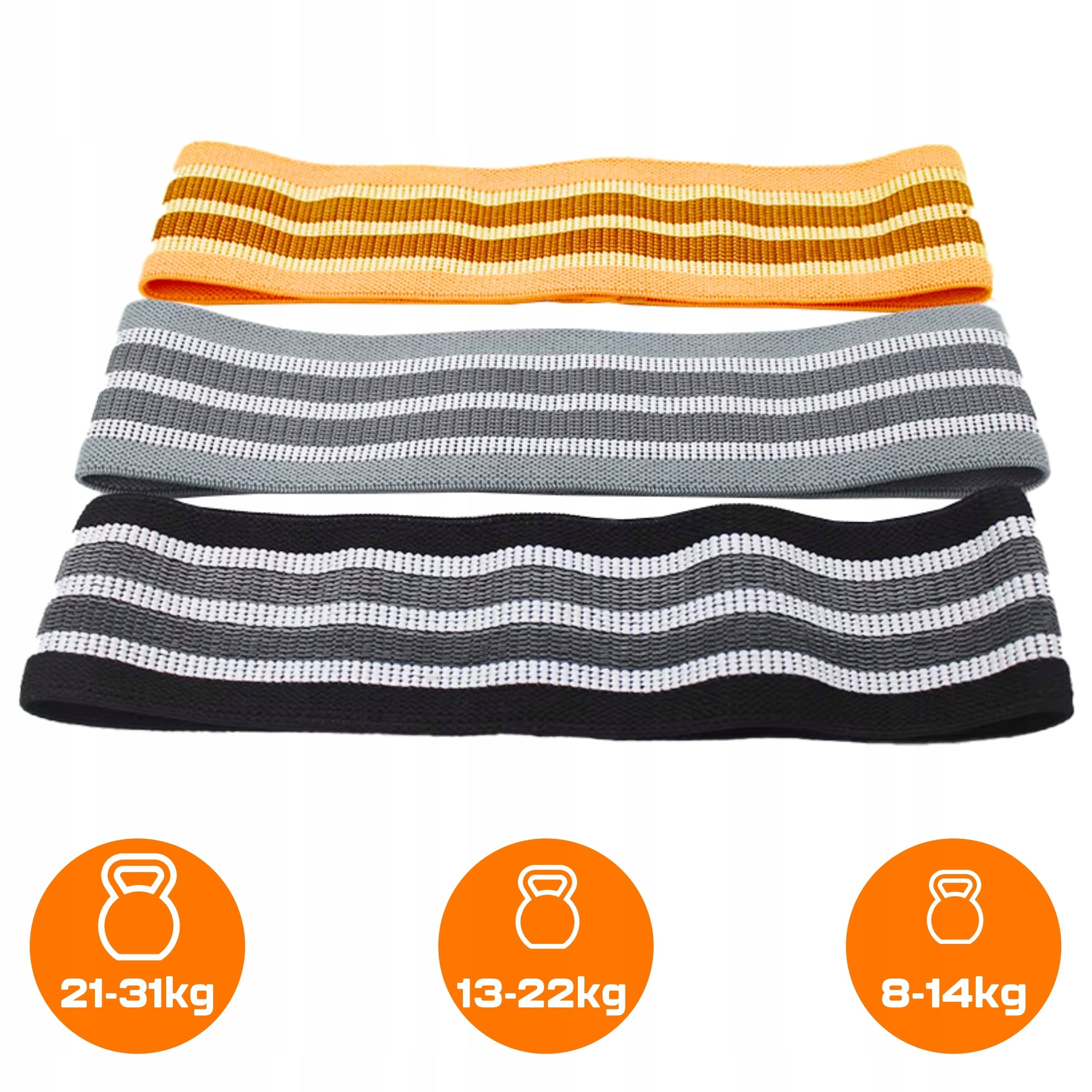 RESISTANCE MATERIAL RUBBERS FOR EXERCISE SET OF 3 Strong Fitness TAPES Gym Model EVI Sport PRO+ BANDS