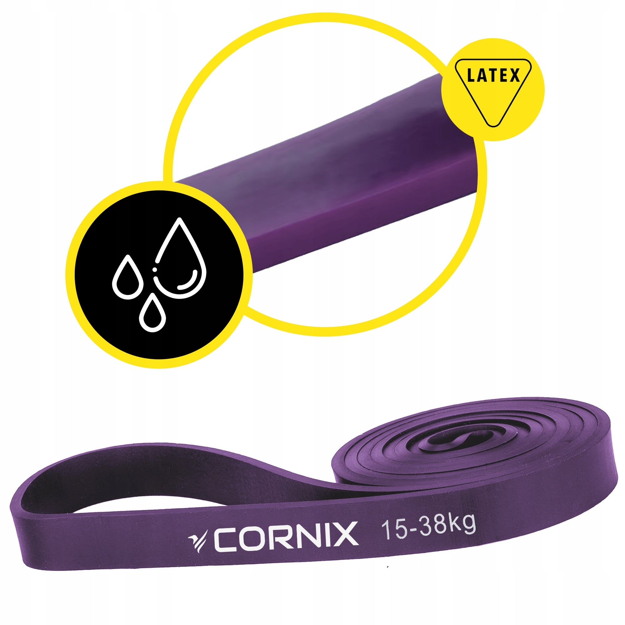 RESISTANCE RUBBER CORNIX POWER BAND 15-38 KG STRONG TAPE FOR STRENGTH TRAINING Manufacturer code XR-0060