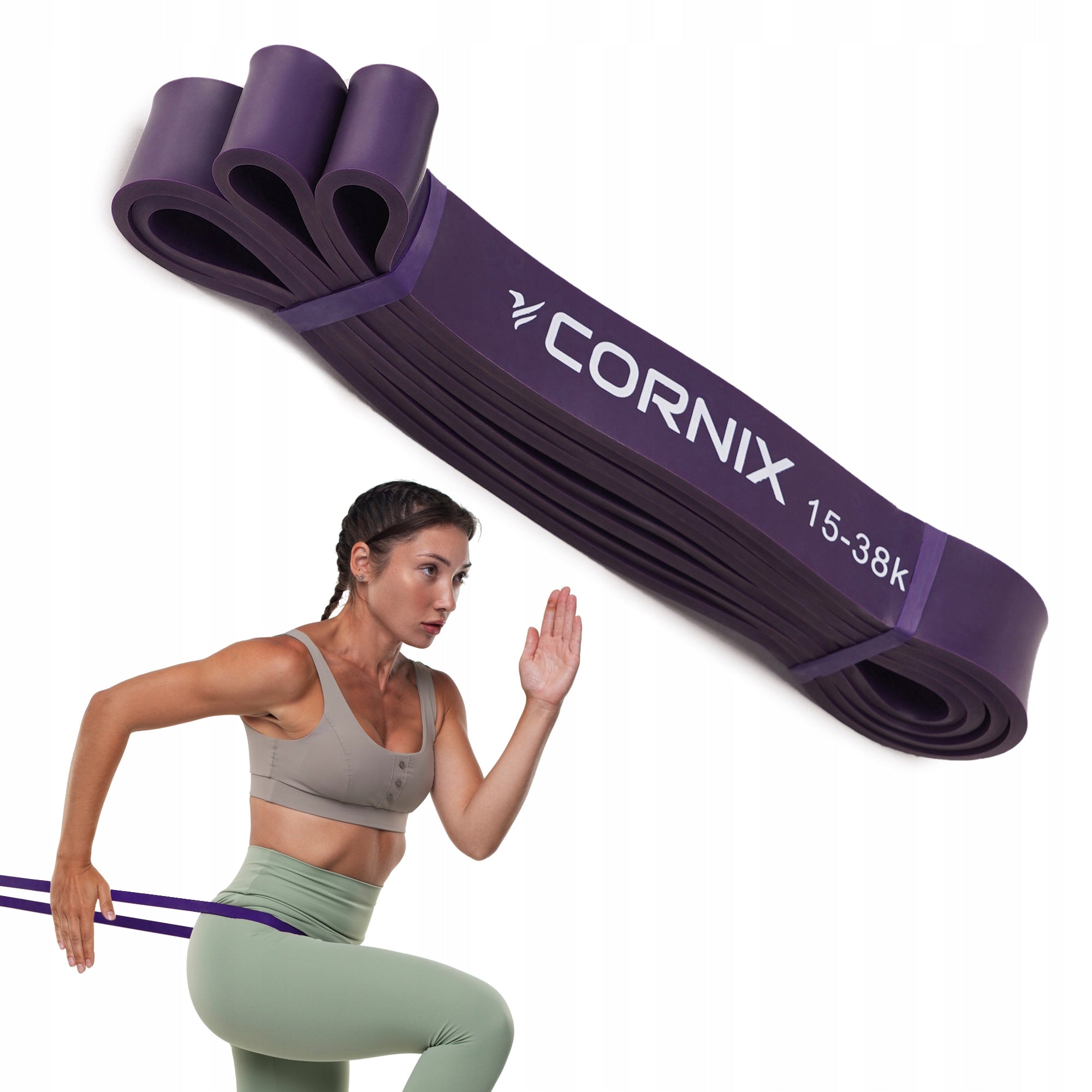 RESISTANCE RUBBER CORNIX POWER BAND 15-38 KG STRONG TAPE FOR STRENGTH TRAINING