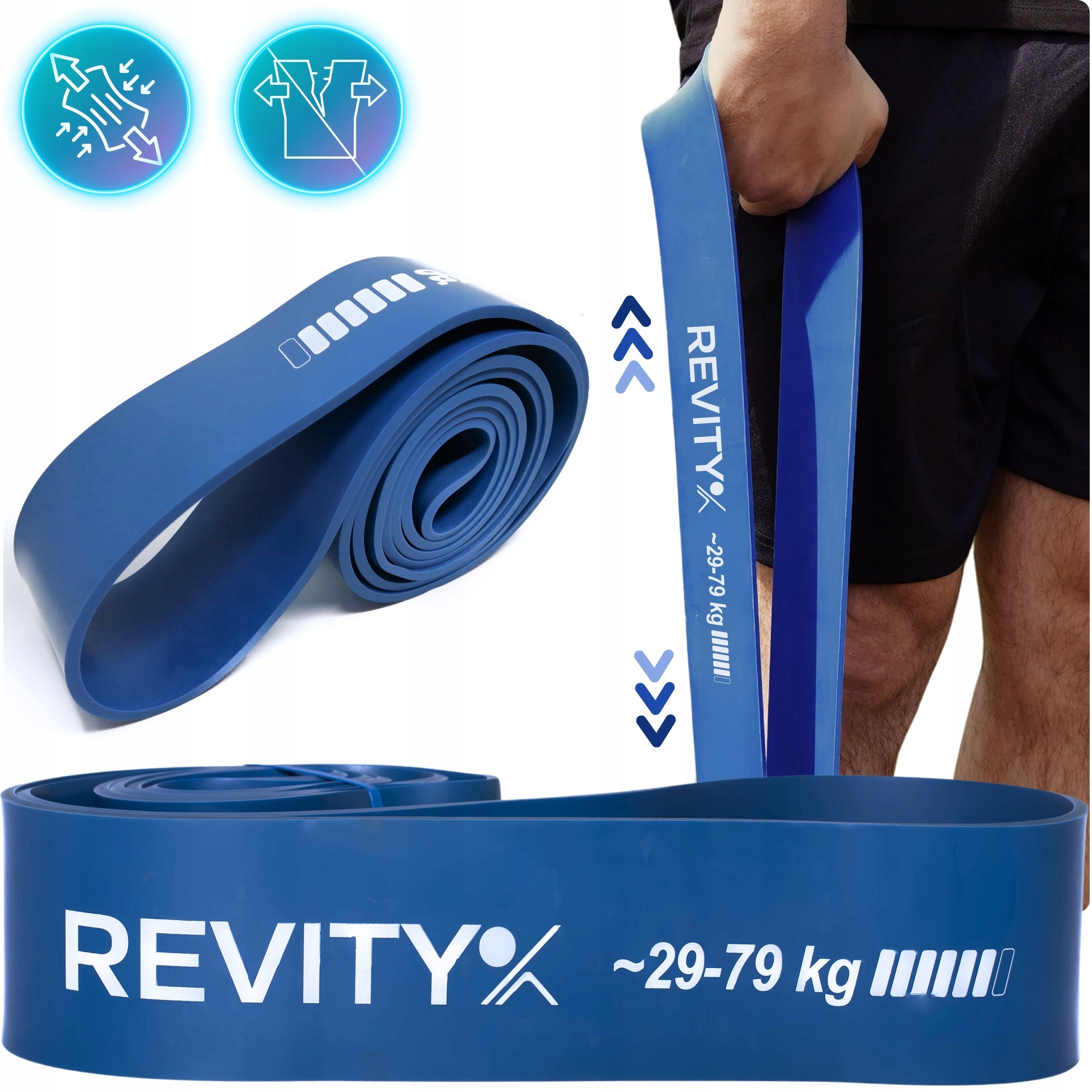RESISTANCE RUBBER FOR PULL-UP EXERCISES PREMIUM 29-79 kg Width 65 mm