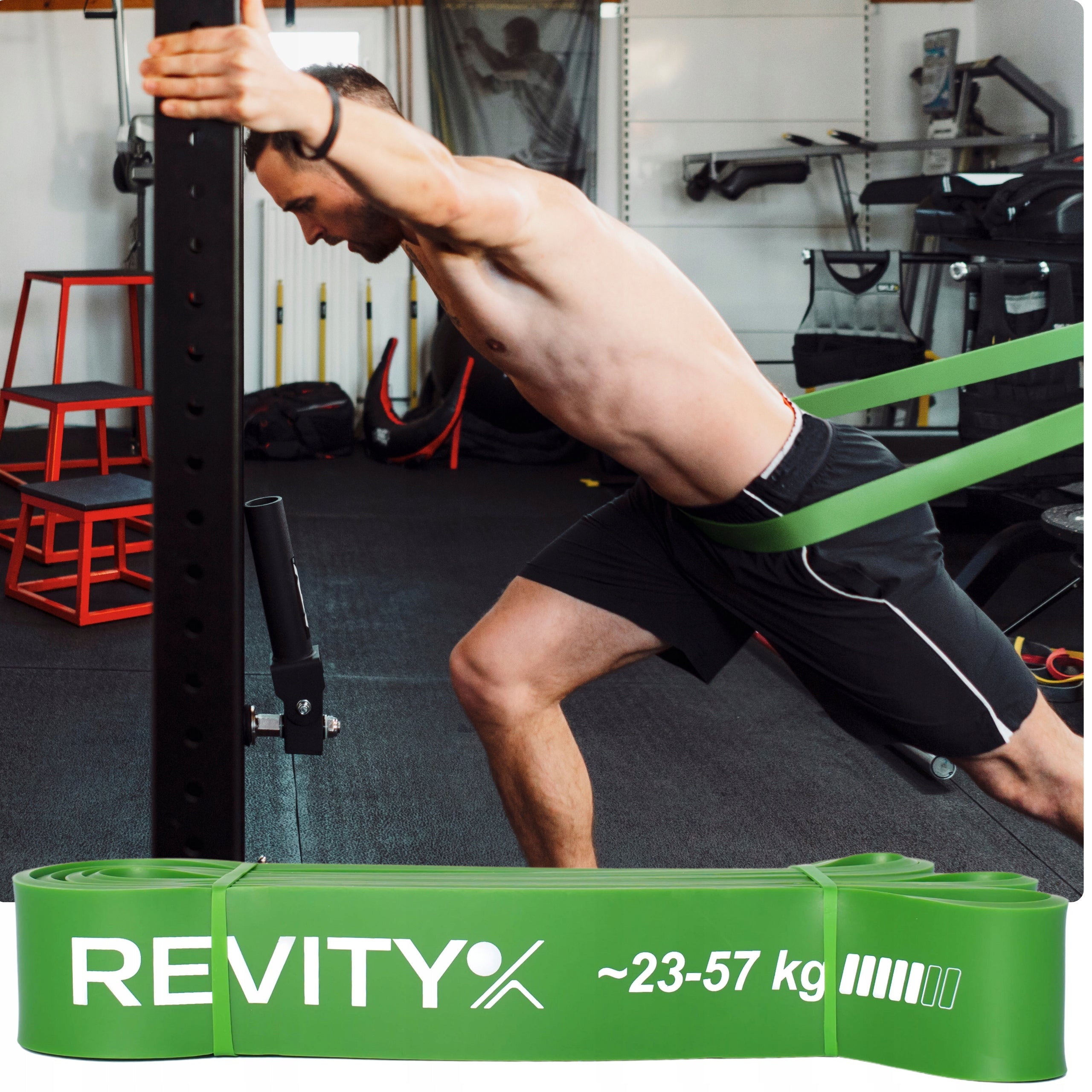 RESISTANCE RUBBER FOR TENSILE PULL-UP EXERCISES PREMIUM RESISTANCE 23-57 kg Brand Revity