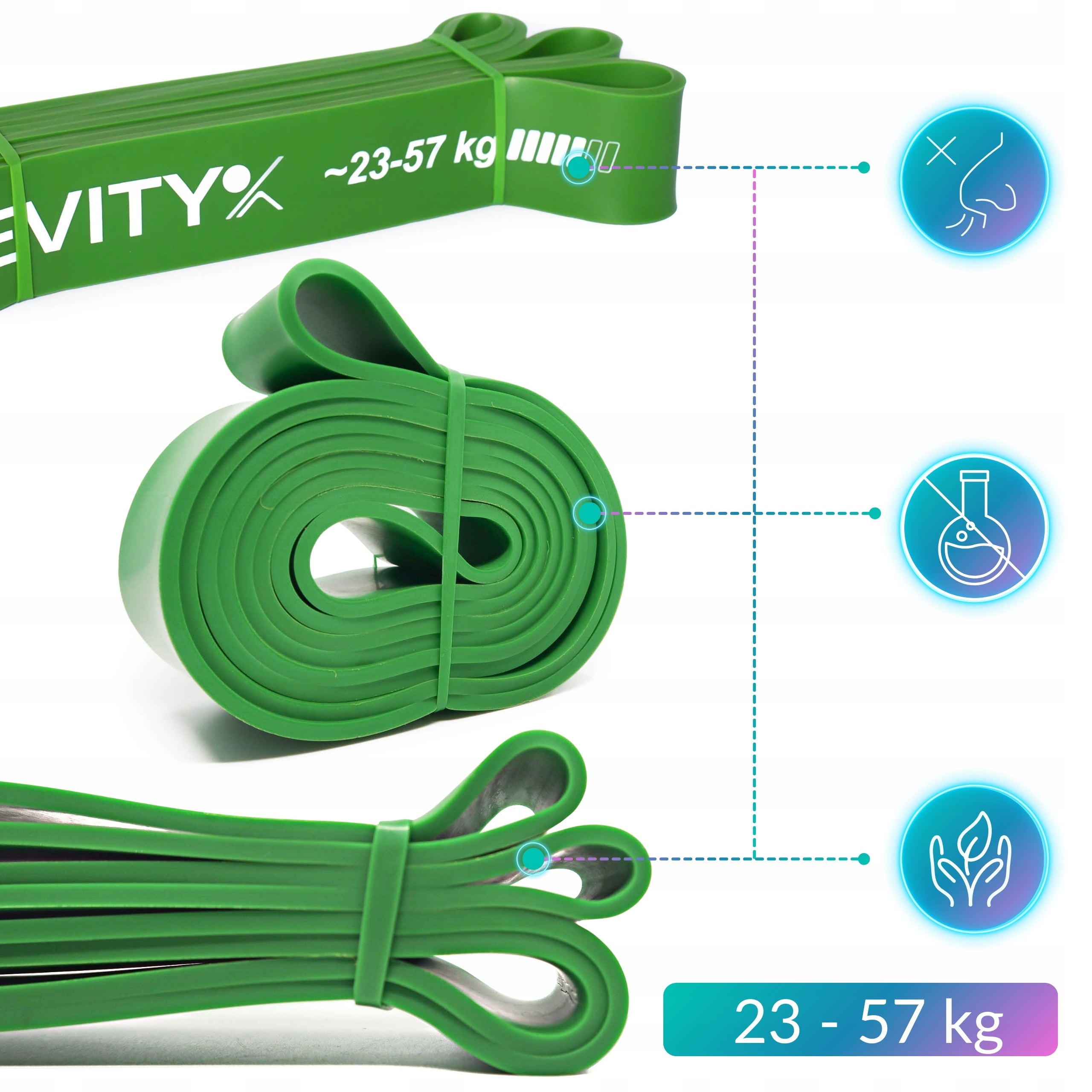 RESISTANCE RUBBER FOR TENSILE PULL-UP EXERCISES PREMIUM RESISTANCE 23-57 kg Kind rubber