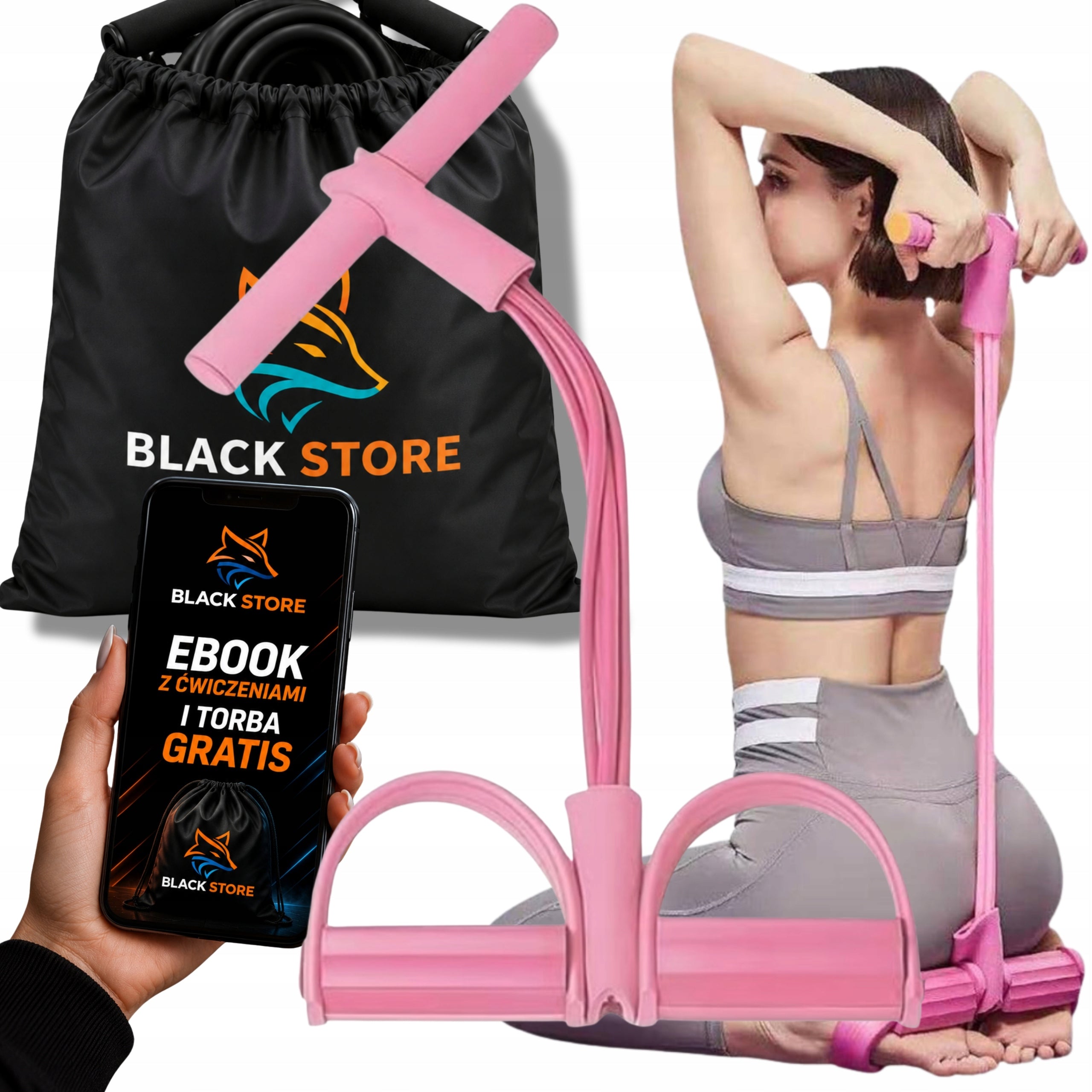 RESISTANCE RUBBER FOR WOMEN FOR ABDOMINAL EXERCISES BUTTOCKS SET BAG + EBOOK