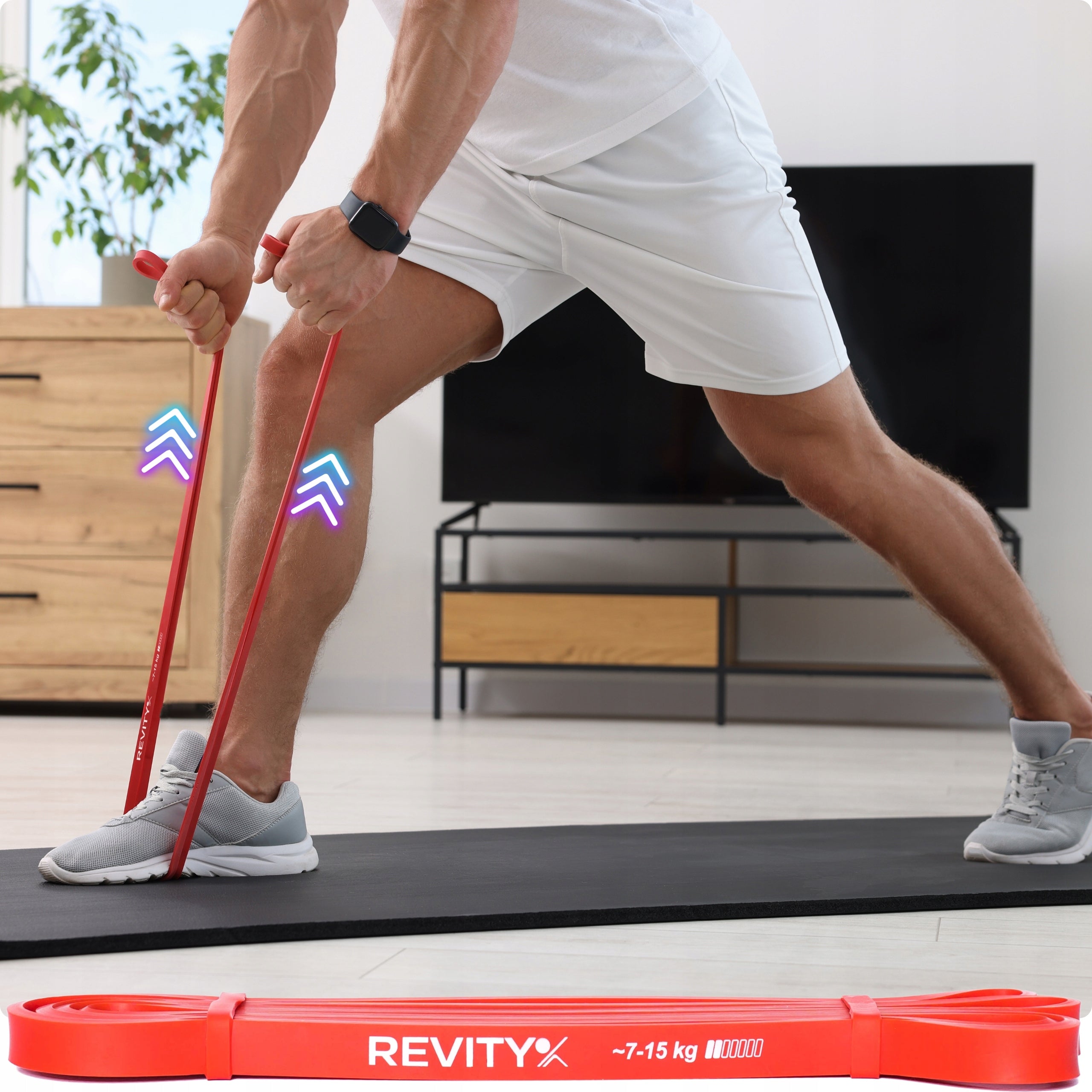 RESISTANCE RUBBER TAPE FOR FITNESS EXERCISES CROSSFIT REHABILITATION RED Packaging status original