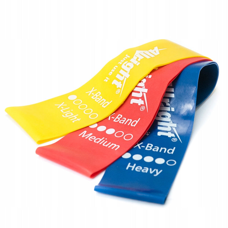 RESISTANCE RUBBERS 50 CM SET OF 3 PCS FOR STRETCHING EXERCISES TRAINING MINI BAND Brand Allright