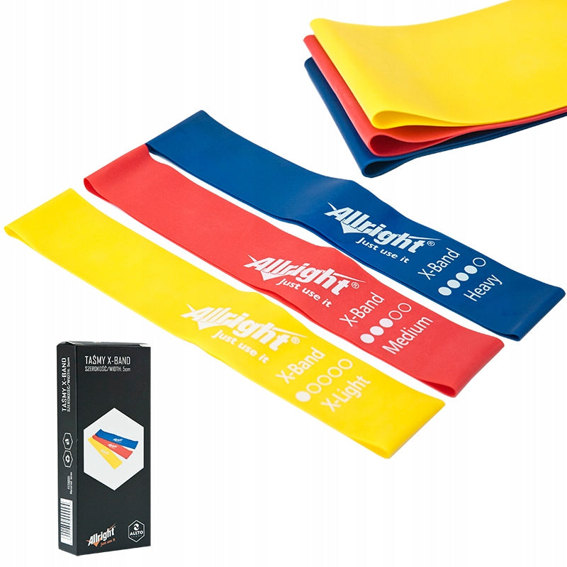 RESISTANCE RUBBERS 50 CM SET OF 3 PCS FOR STRETCHING EXERCISES TRAINING MINI BAND Length 50 cm
