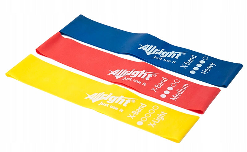 RESISTANCE RUBBERS 50 CM SET OF 3 PCS FOR STRETCHING EXERCISES TRAINING MINI BAND Packaging status original