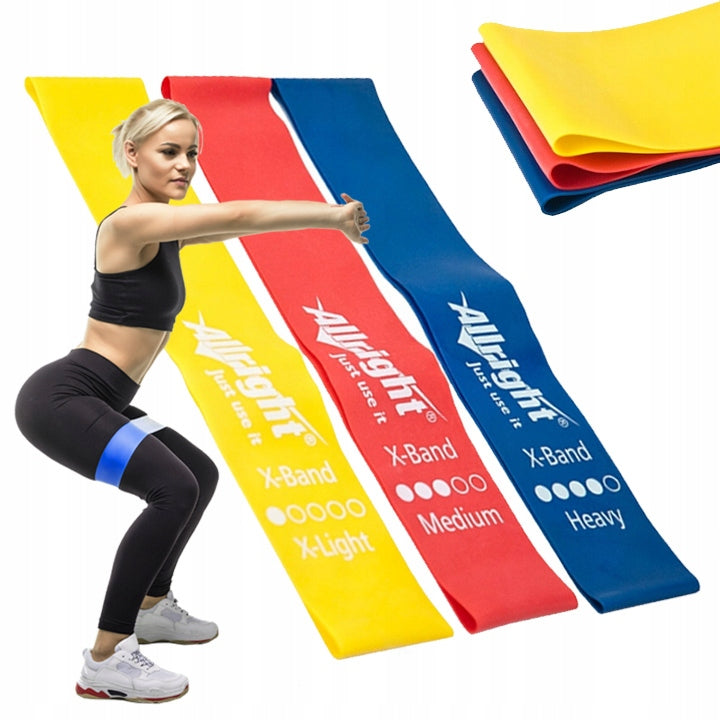 RESISTANCE RUBBERS 50 CM SET OF 3 PCS FOR STRETCHING EXERCISES TRAINING MINI BAND