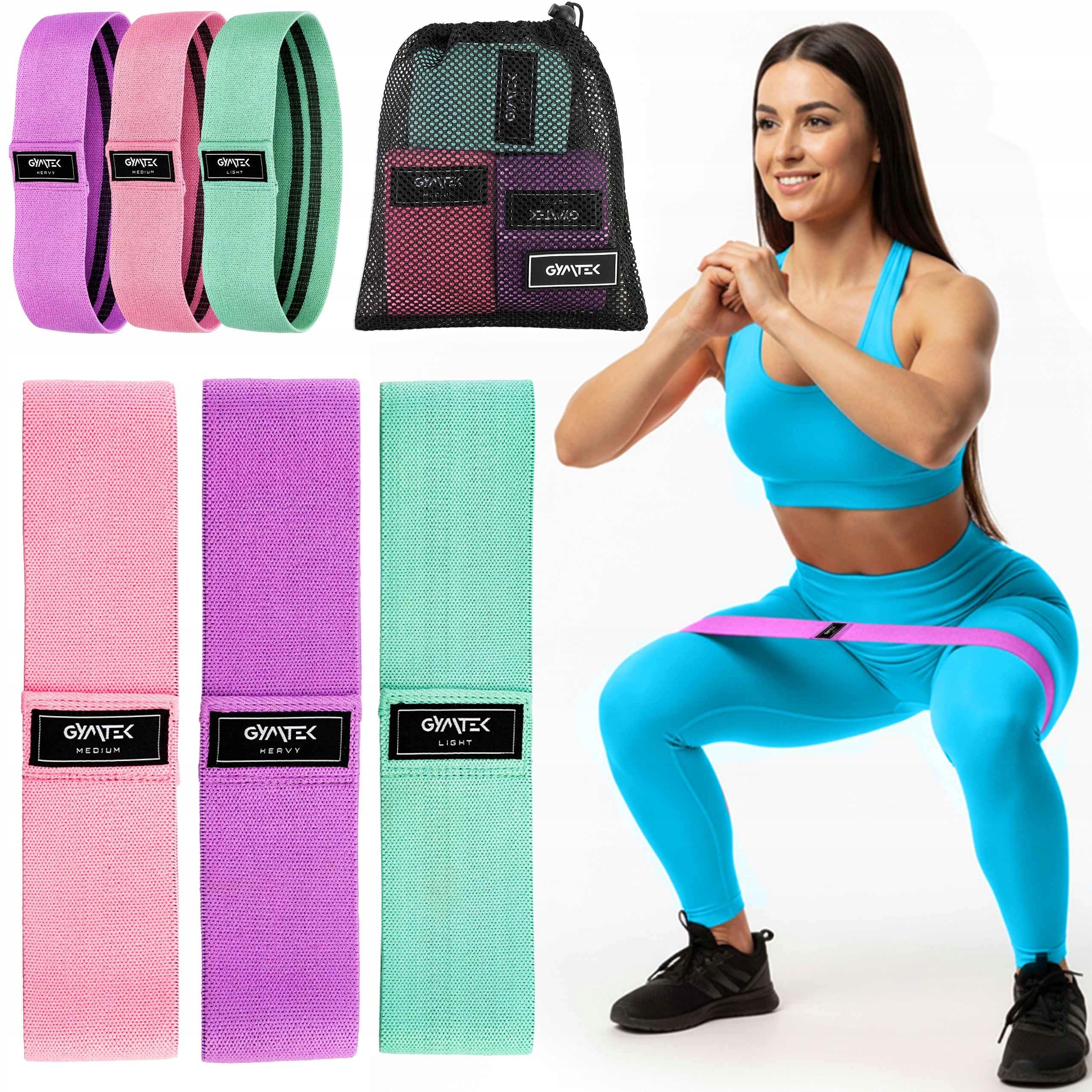 RESISTANCE RUBBERS 7-23KG SET OF 3 RUBBERS FOR MATERIAL EXERCISES MINI BAND GYMTEK