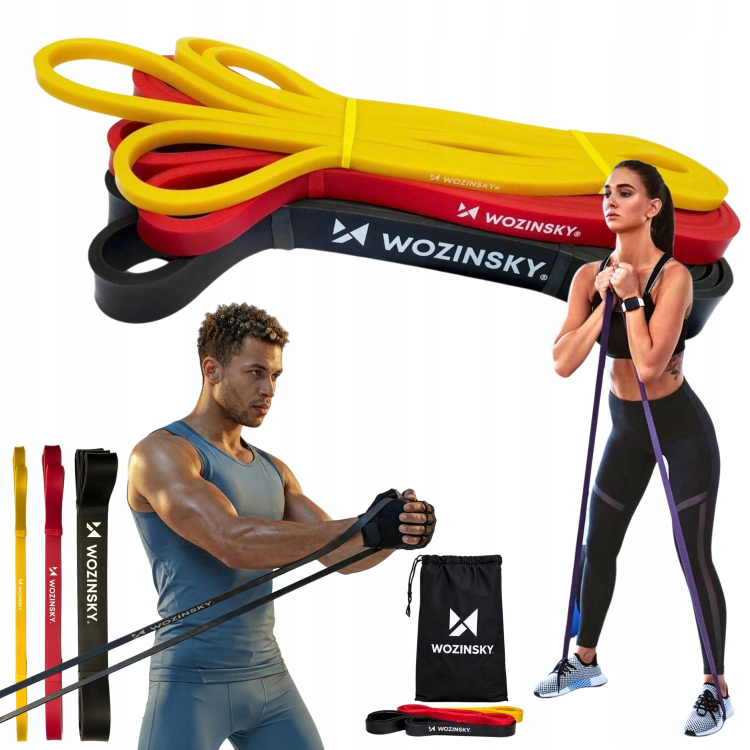 RESISTANCE RUBBERS FOR EXERCISE FITNESS GYM CROSS SET OF 3 BANDS