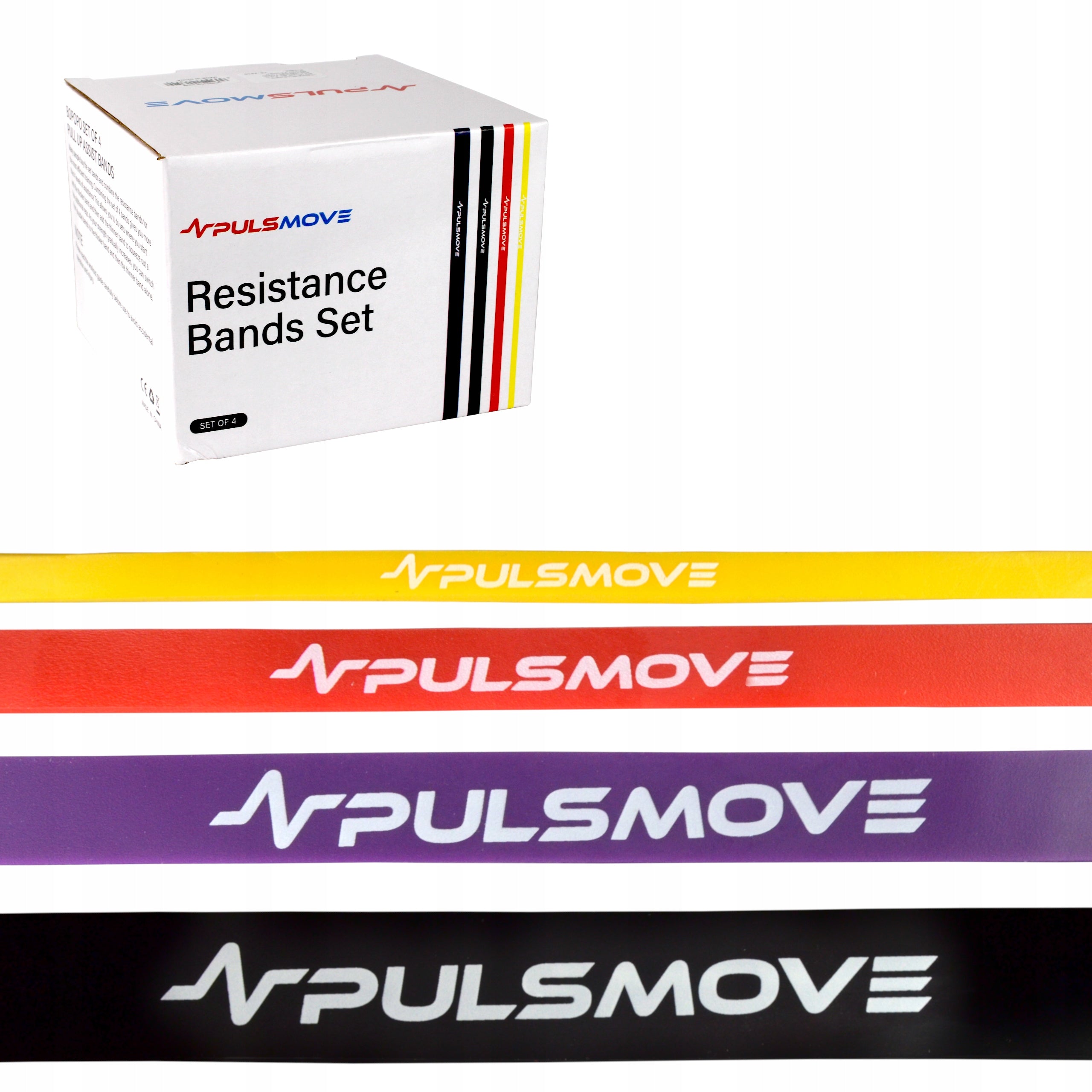RESISTANCE RUBBERS FOR EXERCISE PULSMOVE SET OF 4 BANDS FOR EXERCISE, PHYSIOTHERAPY