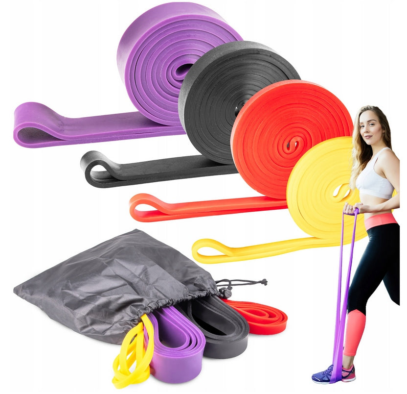 RESISTANCE RUBBERS FOR EXERCISE SET OF 4 STRONG POWER BAND FITNESS 4X Brand no brand