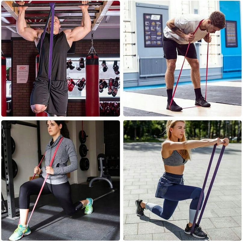 RESISTANCE RUBBERS FOR EXERCISE SET OF 4 STRONG POWER BAND FITNESS 4X Model PZ_1014