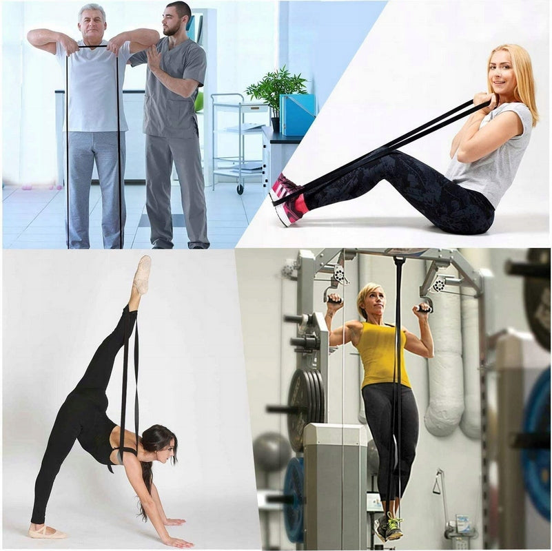 RESISTANCE RUBBERS FOR EXERCISE SET OF 4 STRONG POWER BAND FITNESS 4X Width 120 mm