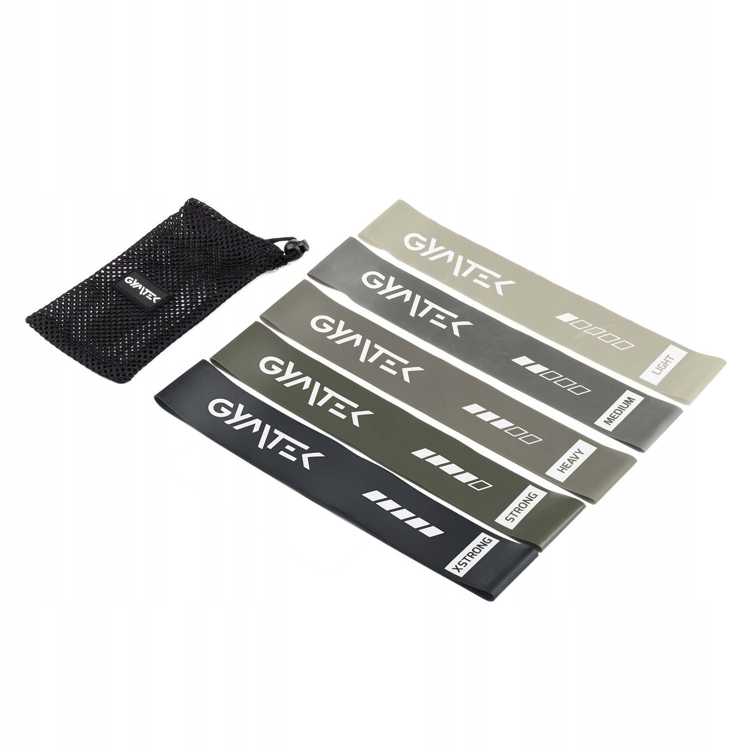 RESISTANCE RUBBERS FOR EXERCISE SET OF RESISTANCE RUBBERS MINI BAND 0,5-30KG 5PCS GYMTEK Resistance 0.5–30 kg