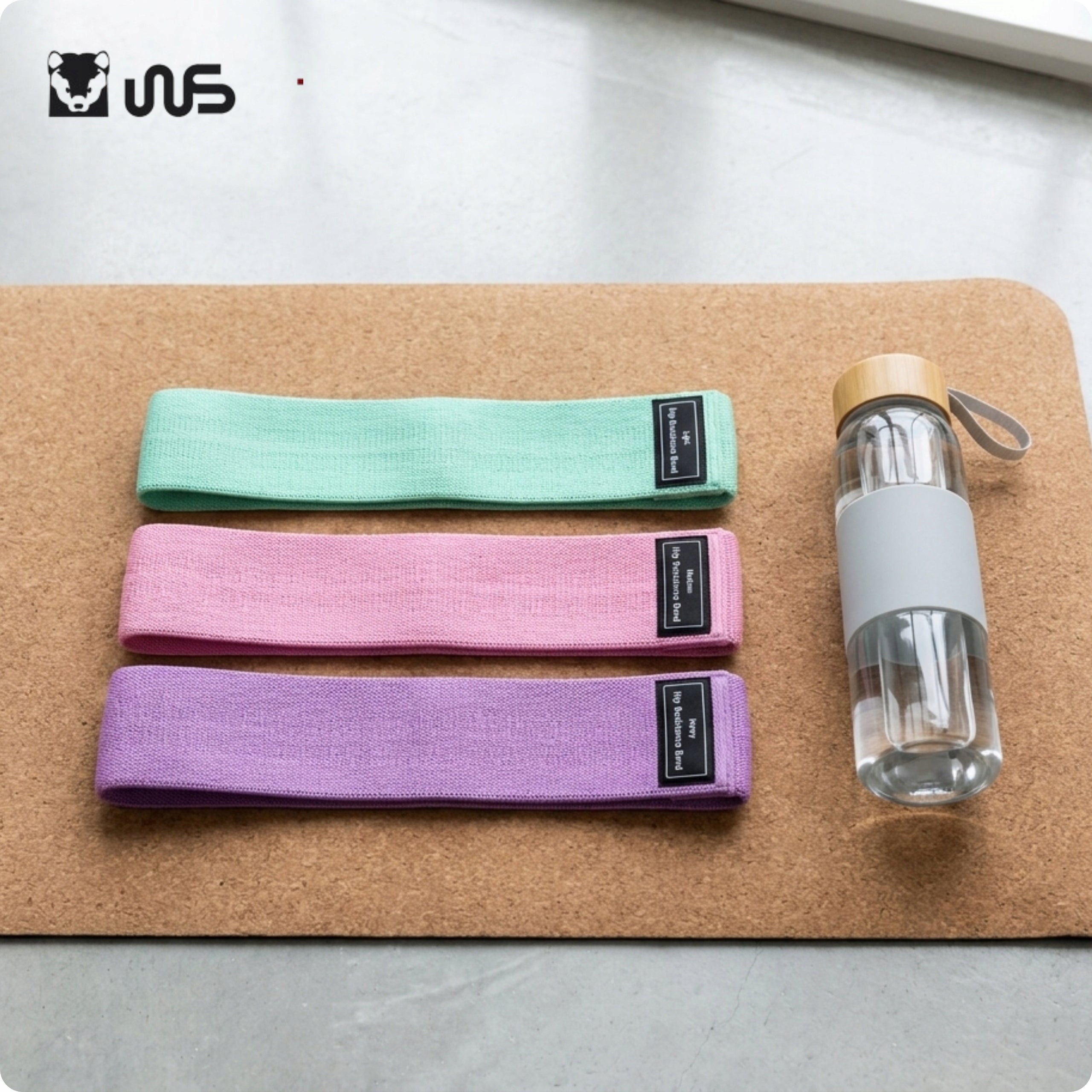 RESISTANCE RUBBERS FOR EXERCISE Set of 3 Material Tapes with Case 80x76cm Packaging status original
