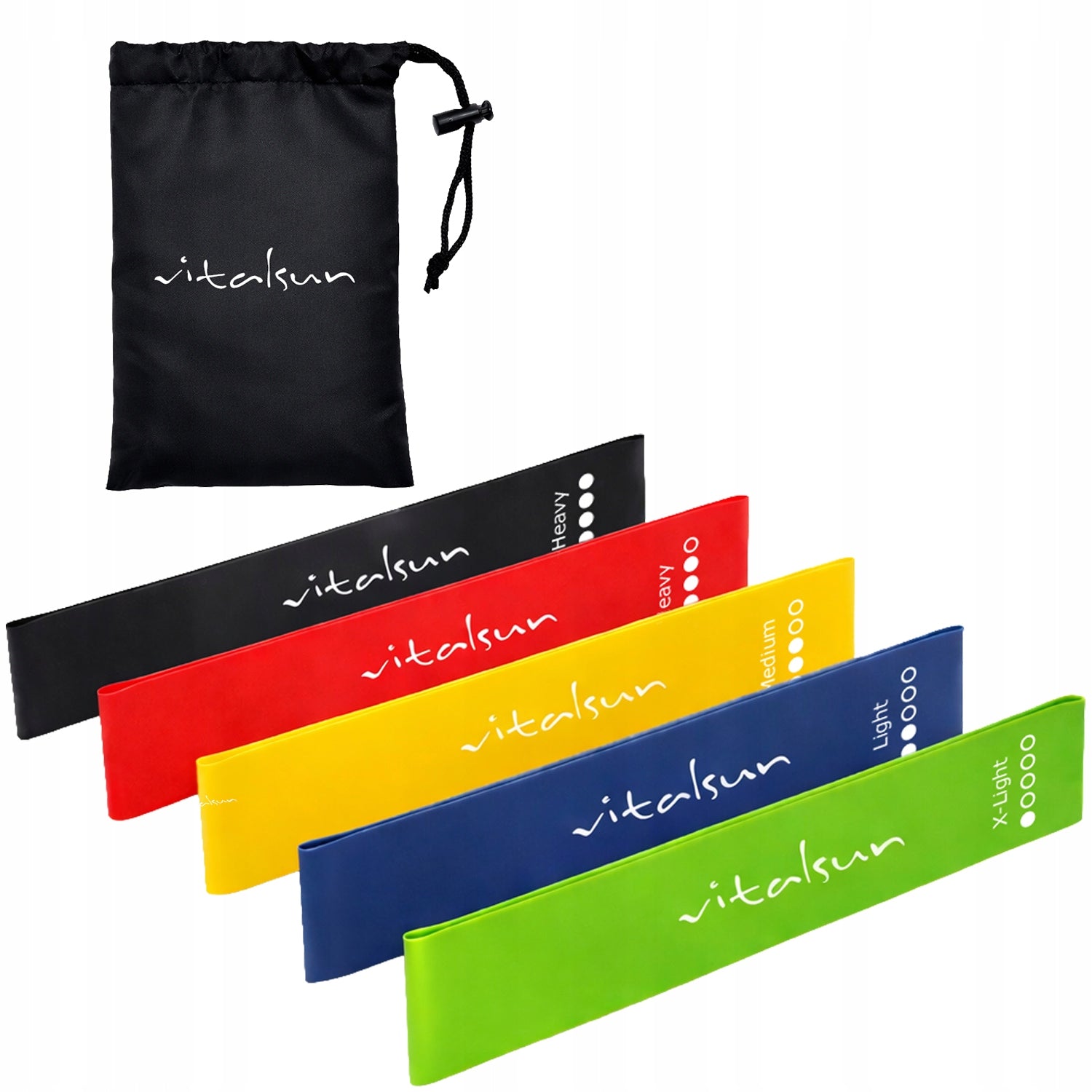 RESISTANCE RUBBERS FOR STRETCHING EXERCISES SET OF 5SZ MINI BAND LATEX 30cm 1-20kg