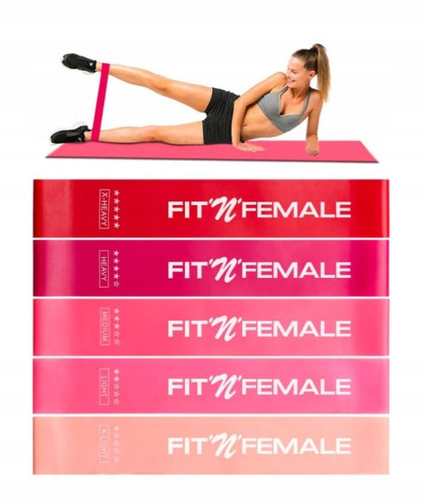RESISTANCE RUBBERS ROSE EXERCISE TAPE FITNESS SET 5 PIECES Manufacturer code XM-OP-P