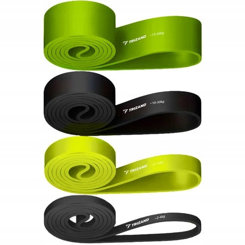 RESISTANCE RUBBERS THICK Set of 4 Exercise Rubbers 40kg + Handle EAN (GTIN) 5900779952423