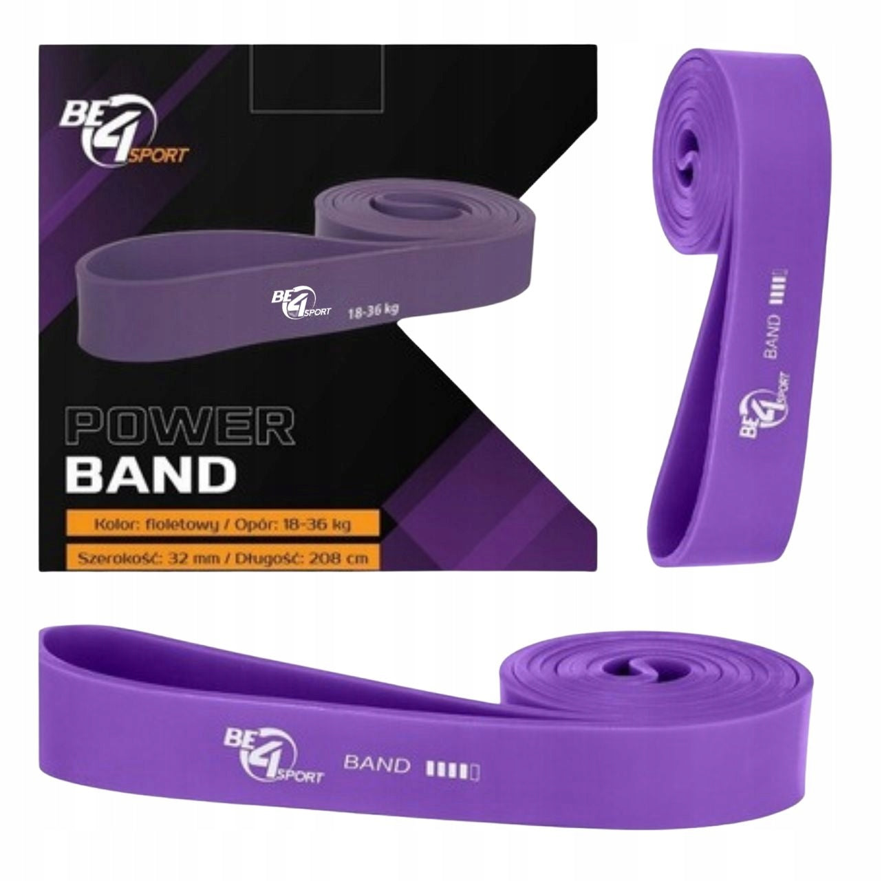 RESISTANCE TRAINING RUBBER DURABLE ELASTIC BAND POWER BAND Resistance 18-36kg