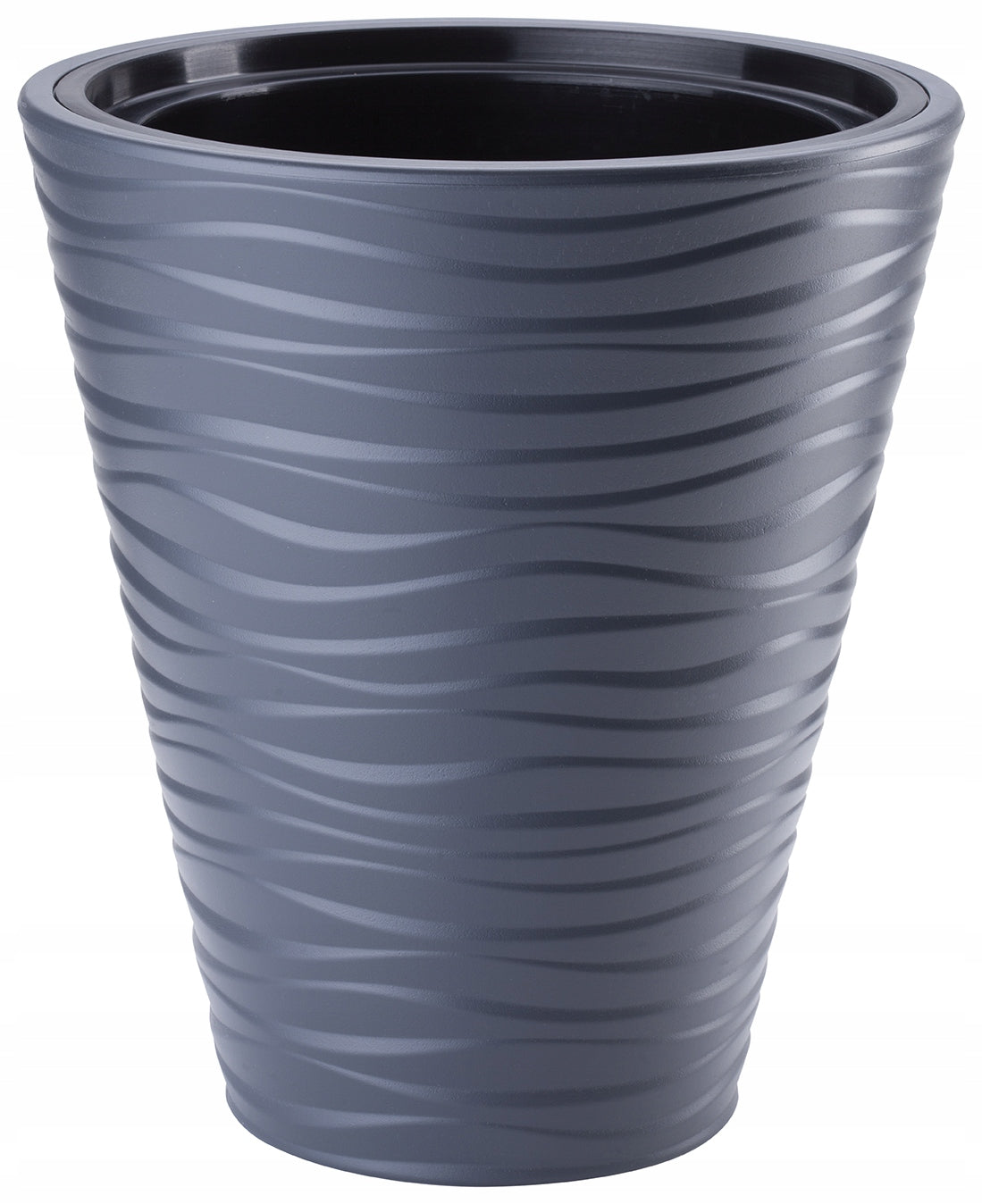 RESISTANT PLANTER 3D +INSERT SAHARA 30 H 33,5 ANTHRACITE RESISTANT TERRACES BALCONIES