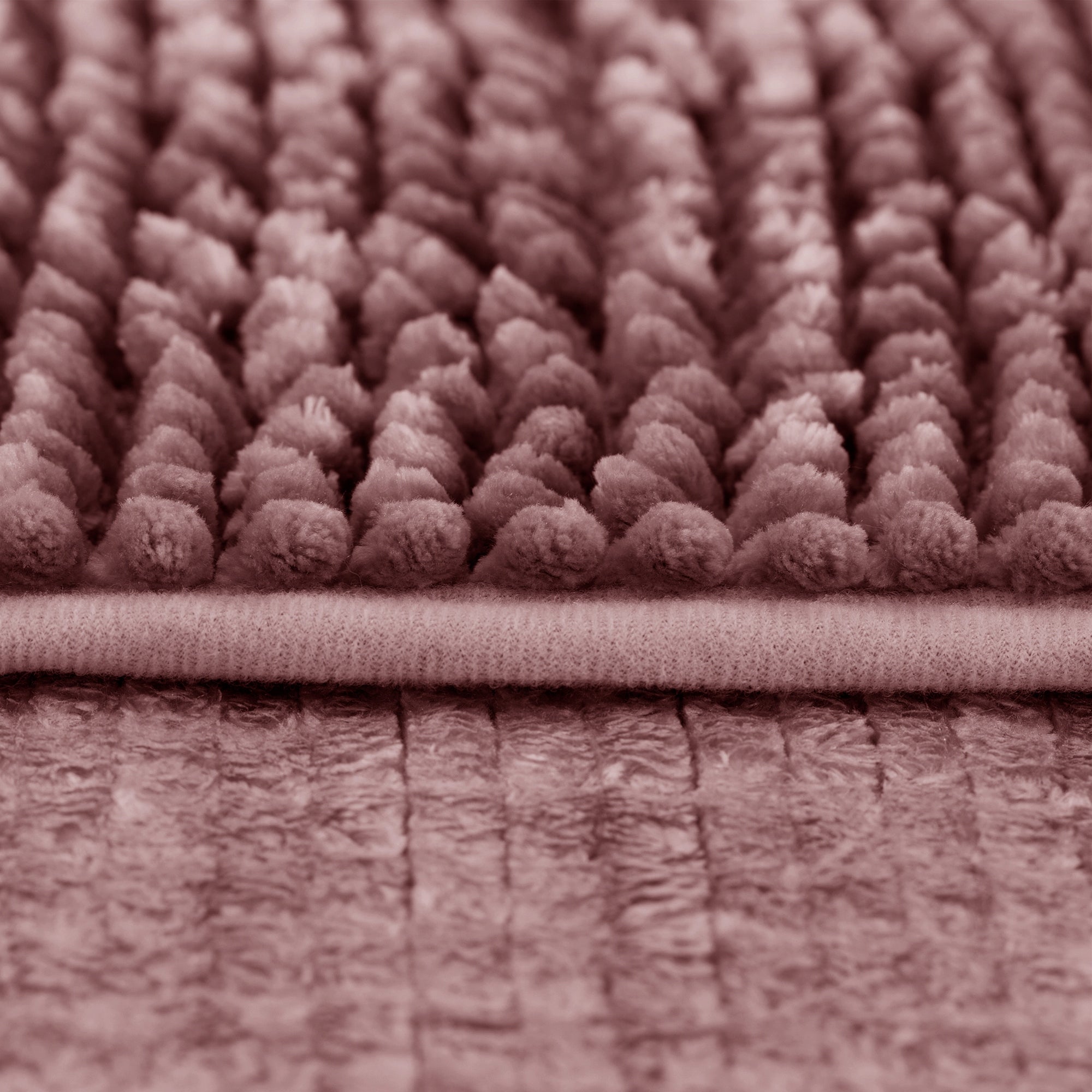 RESTILO Bathroom Rug Non-Slip Chenille Shaggy 50X70 Pink Length 70 cm