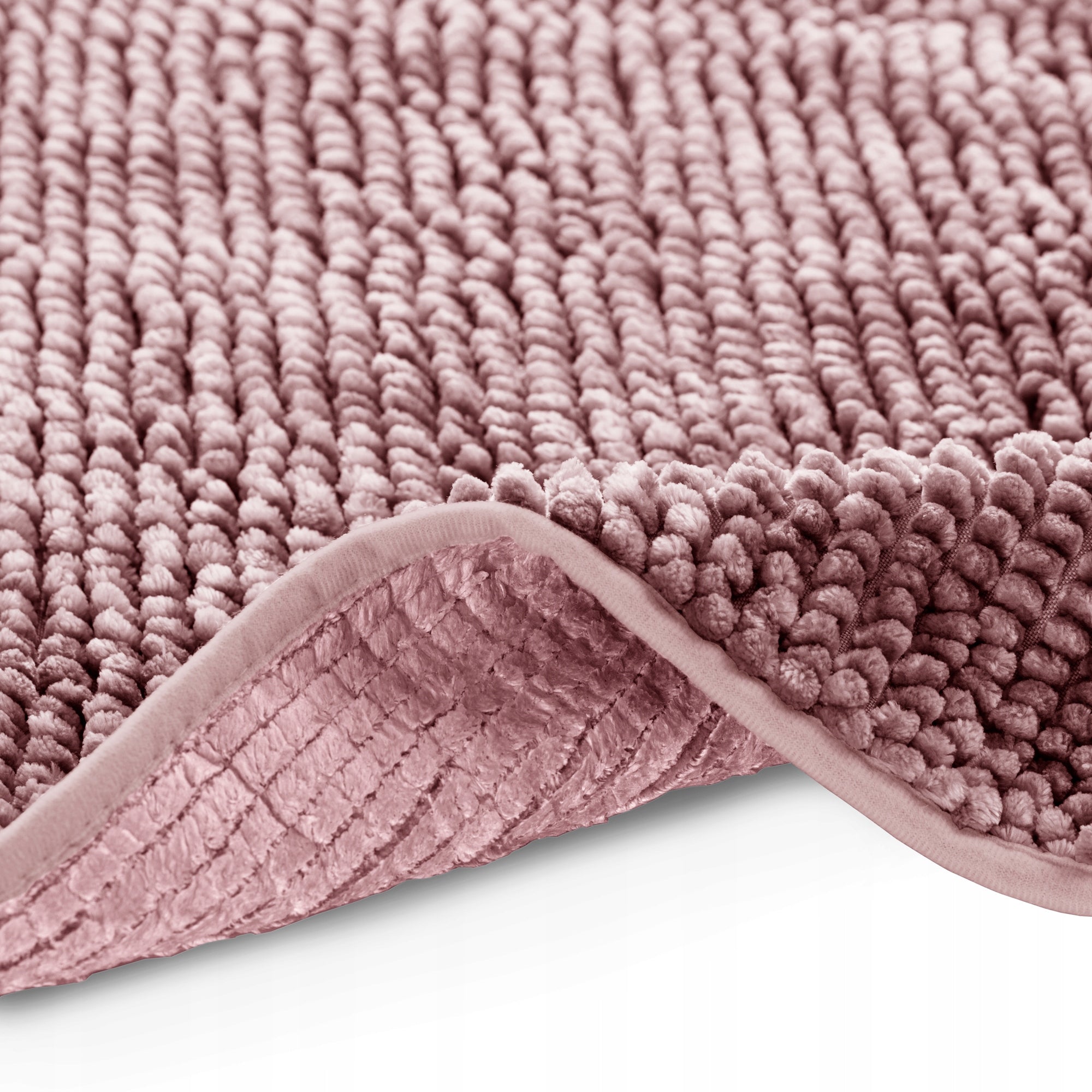 RESTILO Bathroom Rug Non-Slip Chenille Shaggy 60X90 Pink Length 90 cm