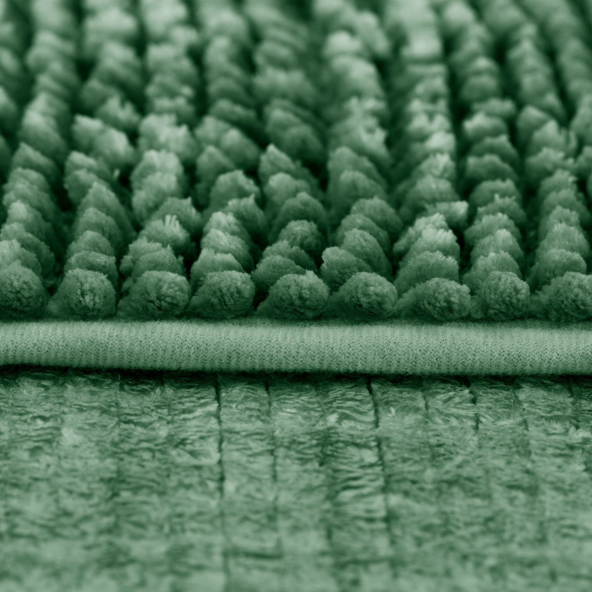 RESTILO Bathroom Rug Non-Slip Chenille Shaggy 70X120 Green Length 120 cm