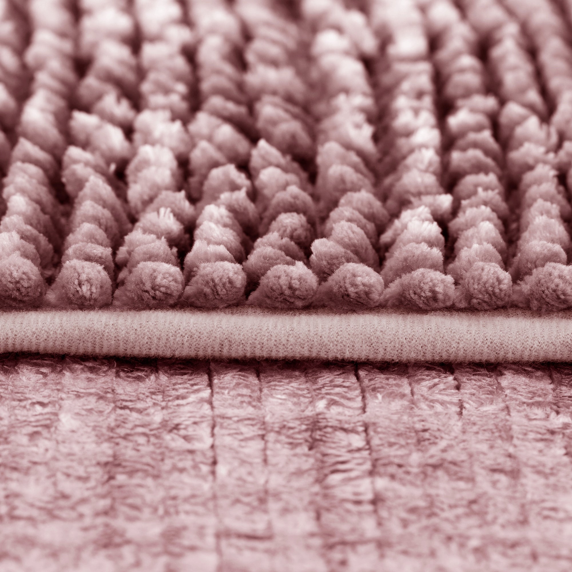 RESTILO Bathroom Rug Non-Slip Chenille Shaggy 70X120 Pink Thickness 15 mm
