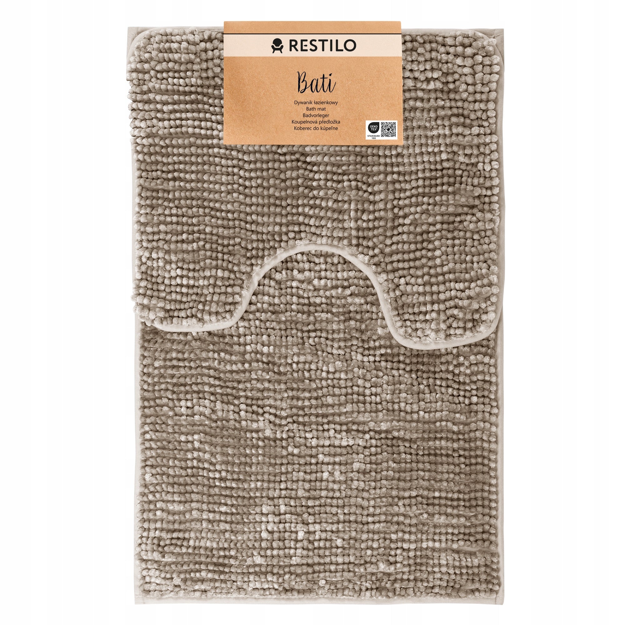 RESTILO Bathroom Rug Non-slip Set 50X80+40X55 Dark Beige