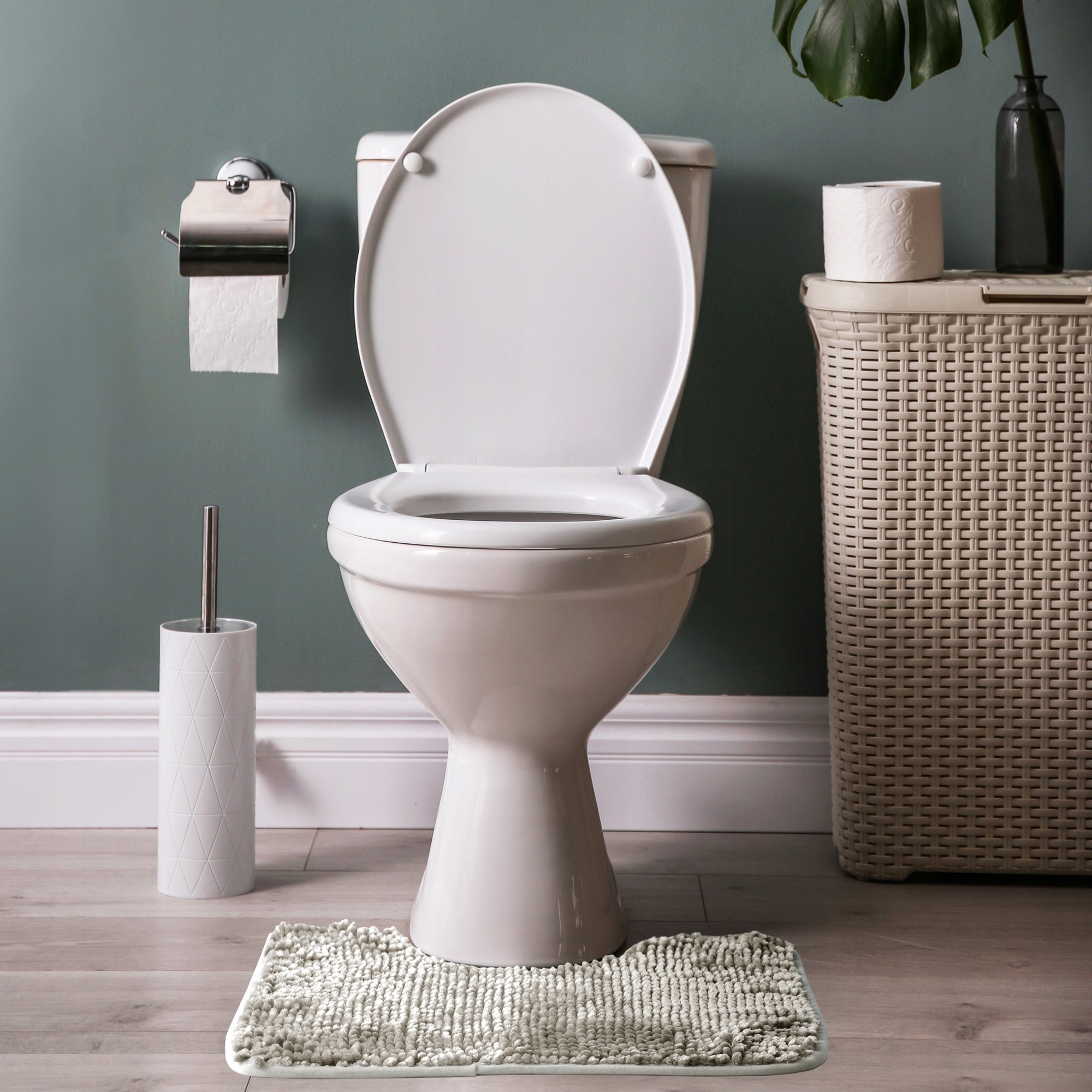 RESTILO Bathroom Rugs Non-slip shaggy set 50X80+40X50 Beige Length 80 cm