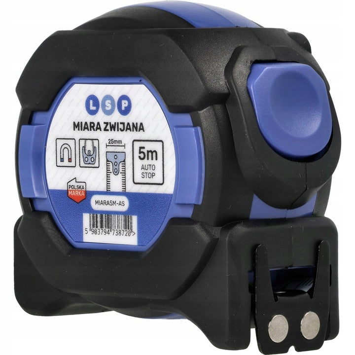 RETRACTABLE MEASURE 5M 25MM METER DOUBLE-SIDED HITCHHIKING WITH STEEL MAGNET