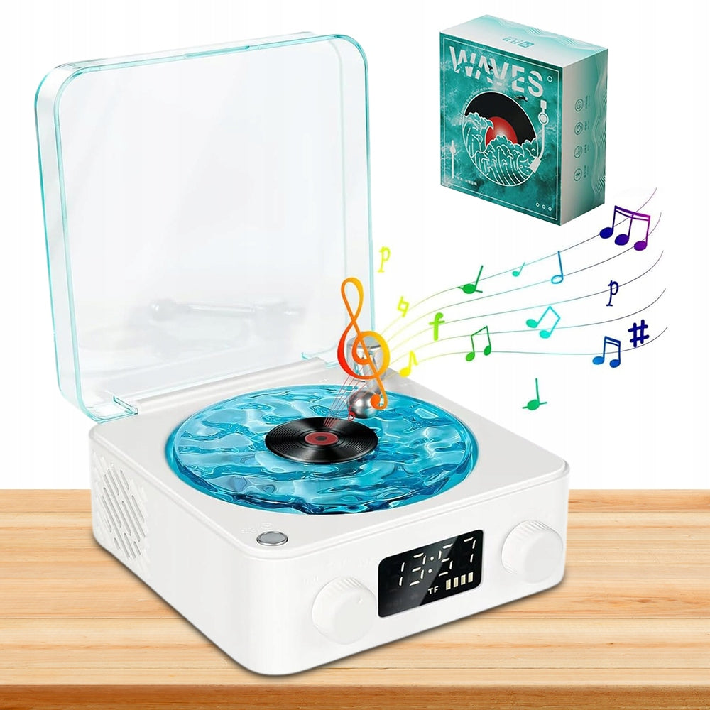 RETRO BLUETOOTH TURNTABLE WITH RGB LIGHT AND 4 NATURE SOUNDS CHARGING