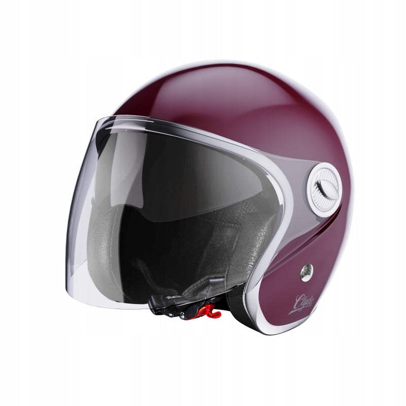 RETRO OPEN HELMET WITH BLEND STORMER CLYDE BURGUNDY GLOSS Size S