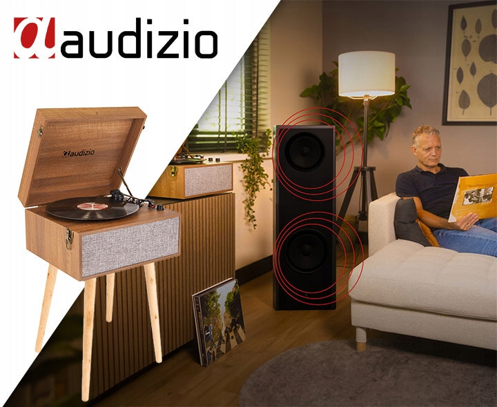 RETRO standing turntable with removable legs Audizio Fremont BT brown Brand Audizio