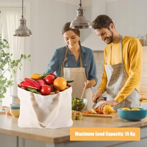 REUSABLE COTTON BAG FOR SHOPPING SPORT TRAVEL 2 PCS Manufacturer code Bez marki