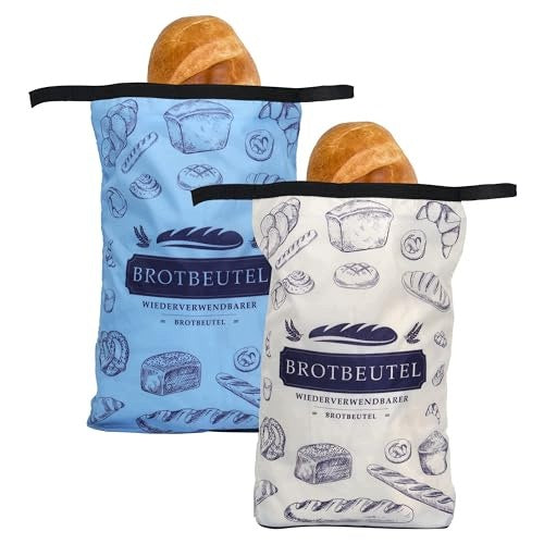 REUSABLE COTTON ECO-FRIENDLY BREAD BAG WITH ZIPPER 2 PACK Brand no brand