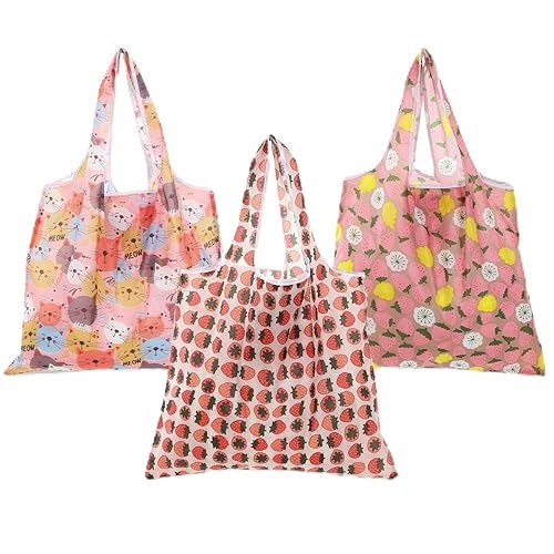 REUSABLE FOLDING SHOPPING BAG 46X40 CM ROOMY LIGHTWEIGHT