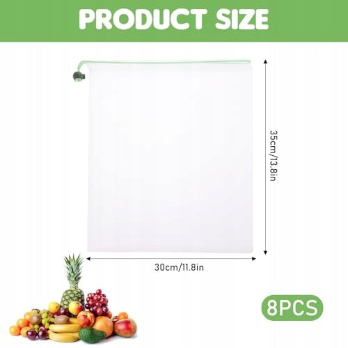 REUSABLE FRUIT MESH BAGS TRANSPARENT VEGETABLES 8 PCS Manufacturer code SWC5908807023374